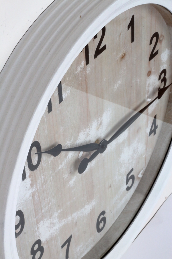 Plechové nástěnné hodiny bílé 50cm