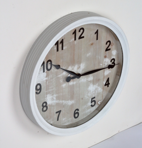 Plechové nástěnné hodiny bílé 50cm
