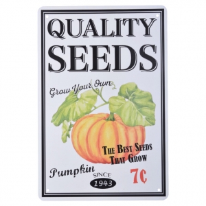 Plechové reklamní cedule semínka dýně 20,2 x 0,1 x 30,1 cm