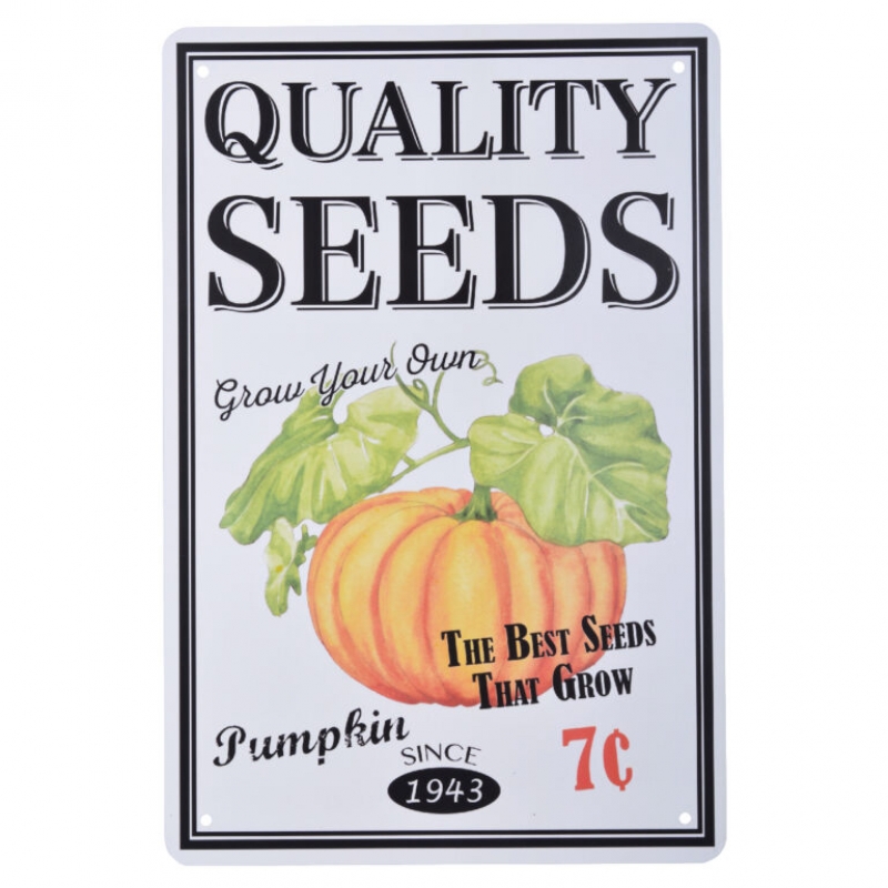 Plechové reklamní cedule semínka dýně 20,2 x 0,1 x 30,1 cm
