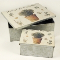 Plechové retro krabičky  Herbes de Provence 2 kusy