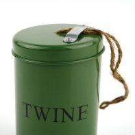 Plechovka na zahradní provázek - zelená 12cm