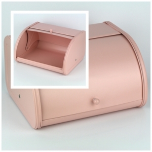 Plechový chlebník růžový 30cm