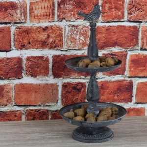 Plechový etažér na ovoce s ptáčkem 50cm