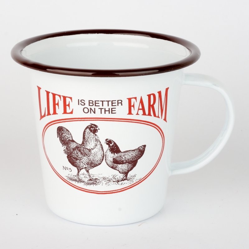 Plechový hrnek s kohoutem