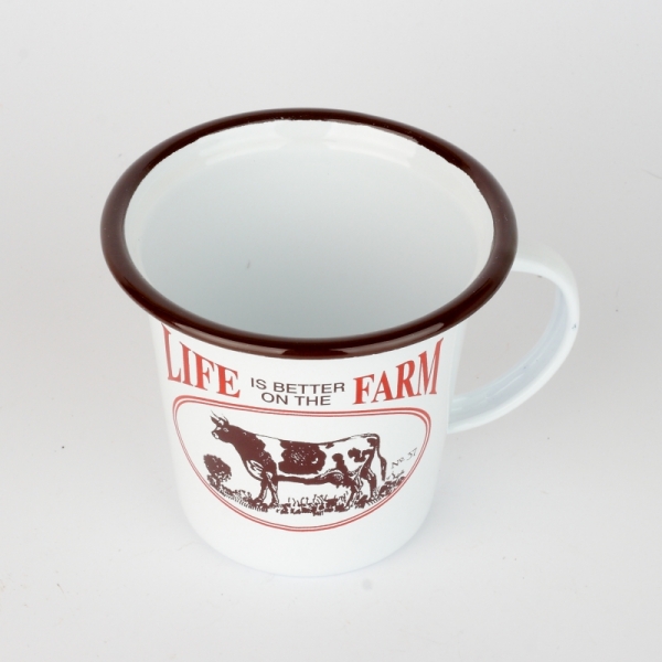 Plechový hrnek s krávou 10cm