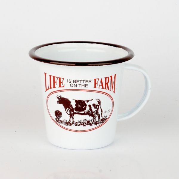 Plechový hrnek s krávou 10cm