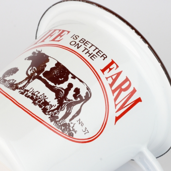 Plechový hrnek s krávou 10cm