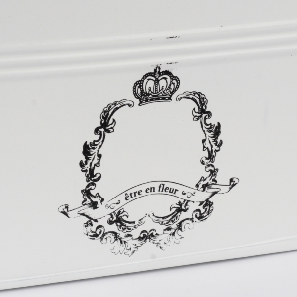 Plechový květináč s uchy a černým lemem