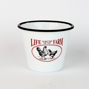 Plechový květináč se slepicemi LIFE FARM 11cm