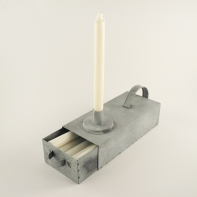 Plechový svícen Provence 23x10x10cm