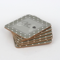 Podložka pod hrnek Café de Paris šedé 6ks 10x10cm