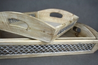 Podnos hnědá patina malý 43x30cm