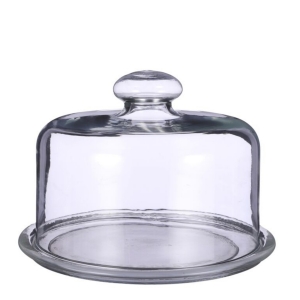Podnos s poklopem LILLE kulatý 25 x 25 x 18 cm skleněný