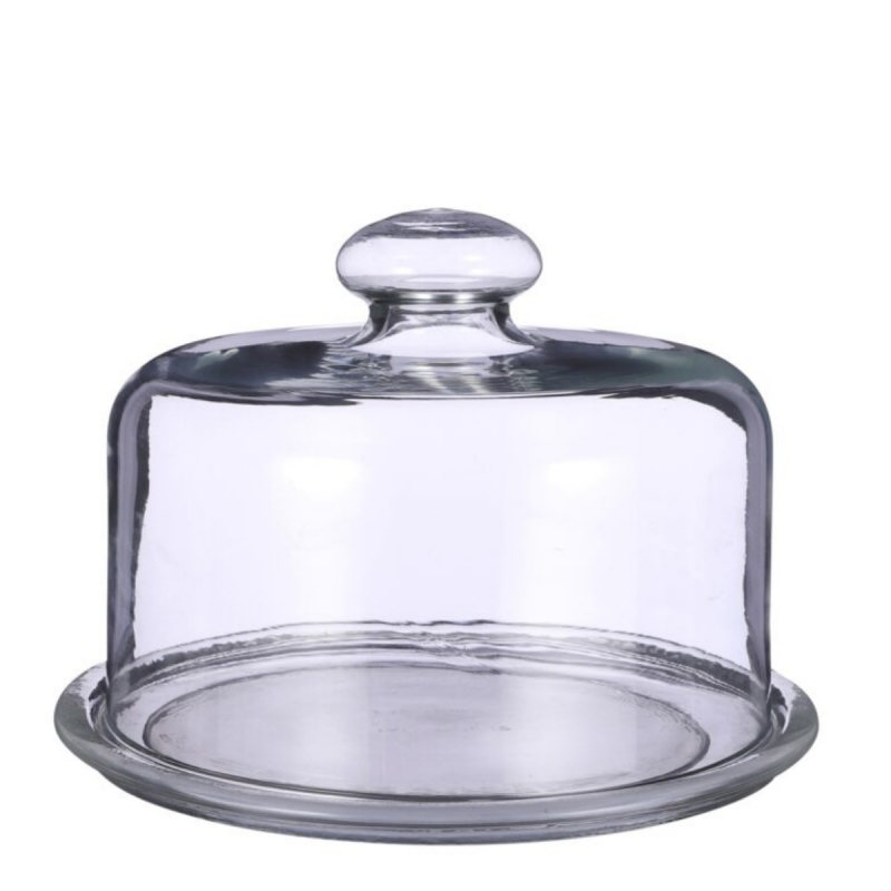 Podnos s poklopem LILLE kulatý 25 x 25 x 18 cm skleněný