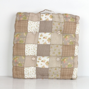 Podsedák na židli hnědý patchwork 45x45cm 