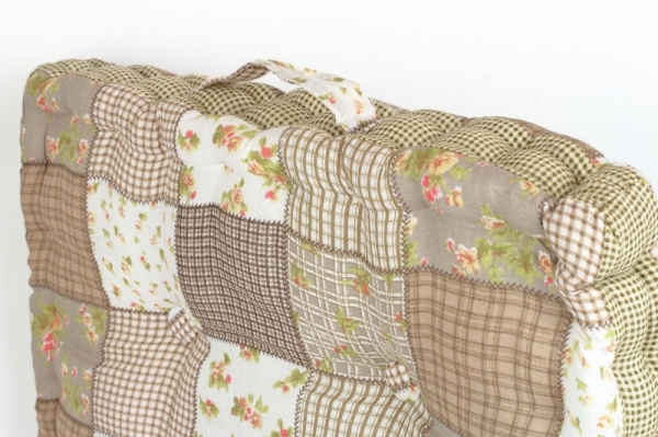 Podsedák na židli hnědý patchwork 45x45cm 