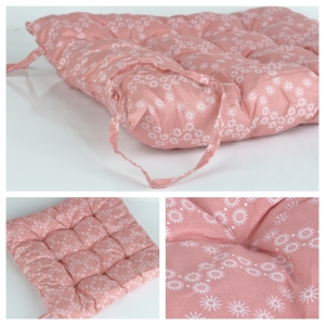 Podsedák na židli růžový 40x40cm