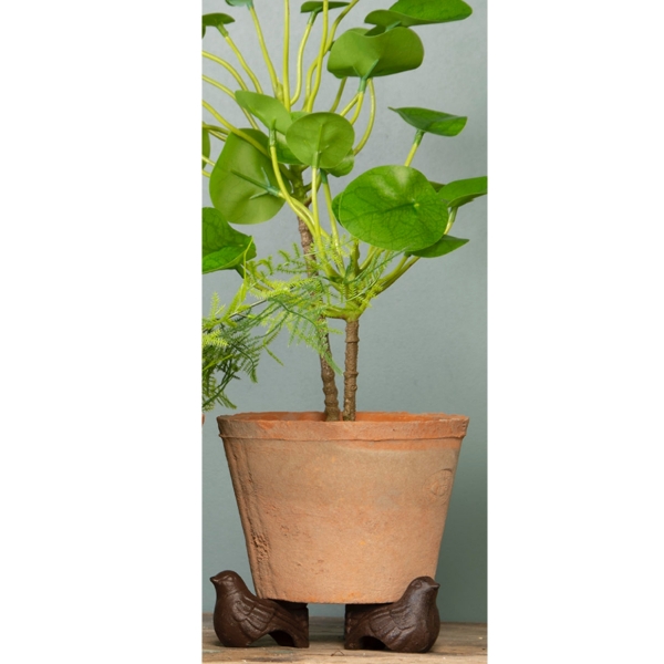 Podstavec pod květináč litinový ptáček