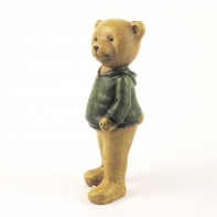 Pohádkový medvěd v zeleném svetru 18 cm