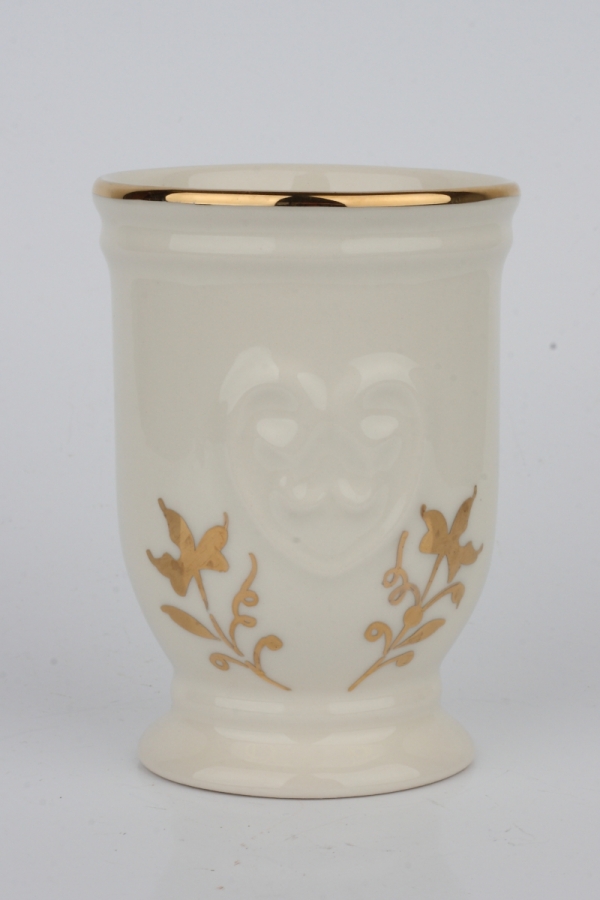 Pohár na zubní kartáčky zlatý ornament 11cm