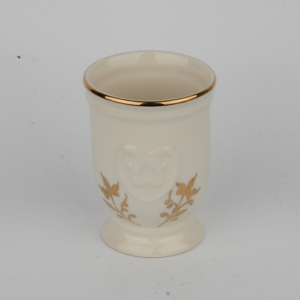 Pohár na zubní kartáčky zlatý ornament 11cm