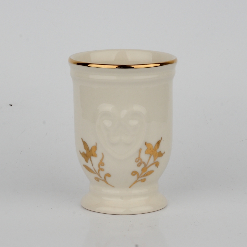 Pohár na zubní kartáčky zlatý ornament 11cm