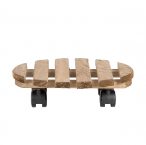 Pojízdný podstavec pod květináč 28cm hnědá