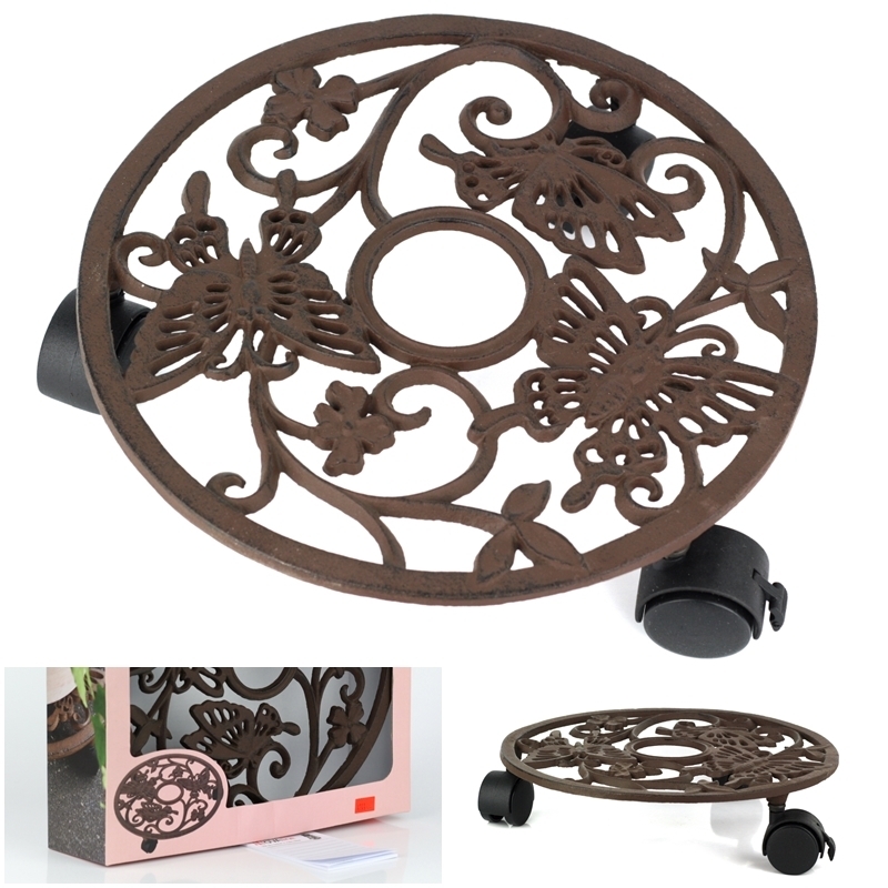 Pojízdný podstavec pod květináč motýl 29cm