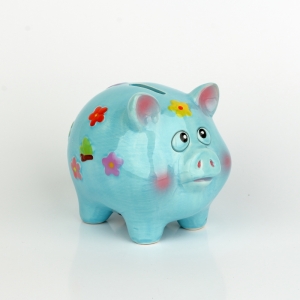 Pokladnička prasátko modrá