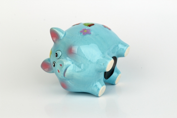 Pokladnička prasátko modrá