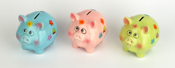 Pokladnička prasátko modrá