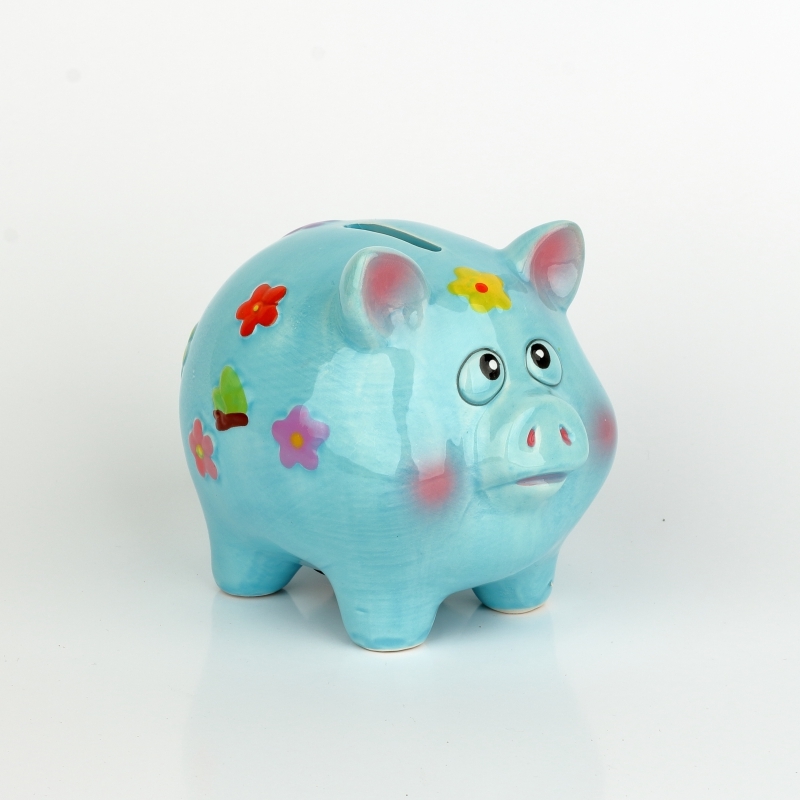 Pokladnička prasátko modrá