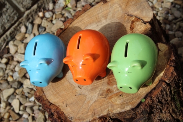 Pokladnička prasátko modré 11,7x8,7x8,6 cm