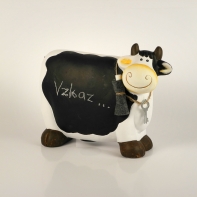 Pokladnička s tabulkou - kráva