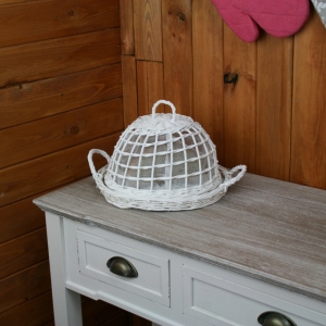 Poklop na pečivo proutěný bílý malý 28,5cm