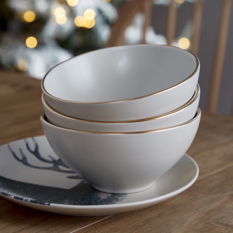 Polévková miska 15cm AUGUSTA zlatý okraj