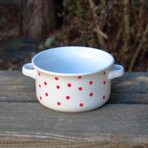 Polévková miska bílá s puntíky 560ml