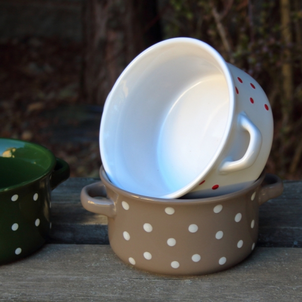 Polévková miska bílá s puntíky 560ml