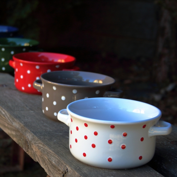 Polévková miska bílá s puntíky 560ml