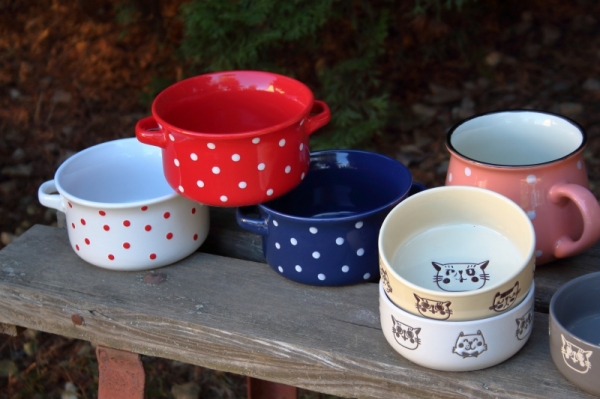 Polévková miska bílá s puntíky 560ml