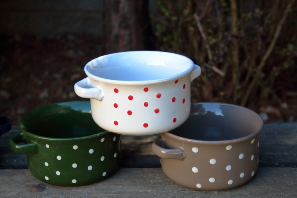 Polévková miska bílá s puntíky 560ml