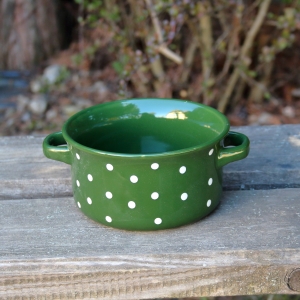 Polévková miska s puntíky zelená 560ml