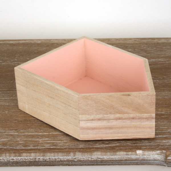 Polička domeček lososový 17x12x6cm