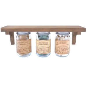 Polička se sklenicemi se zahradními doplňky 39,5x10,0x15,3cm