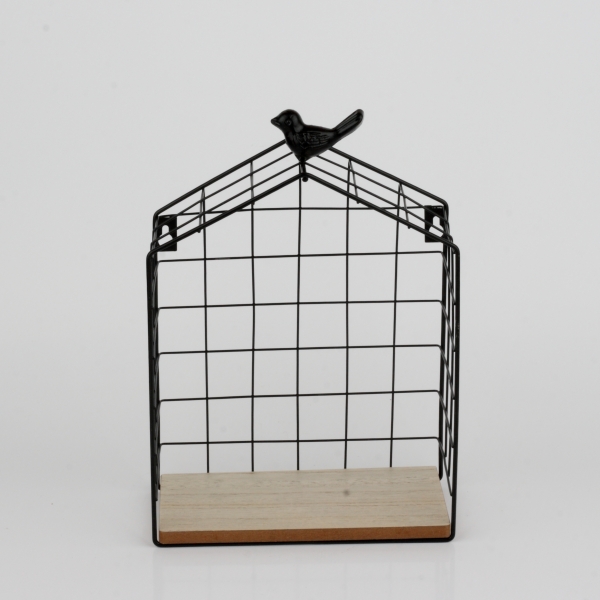 Poličky ve tvaru domečku s ptáčkem (sada 2ks)