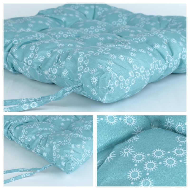 Polštářek na židli světle modrý 40x40cm