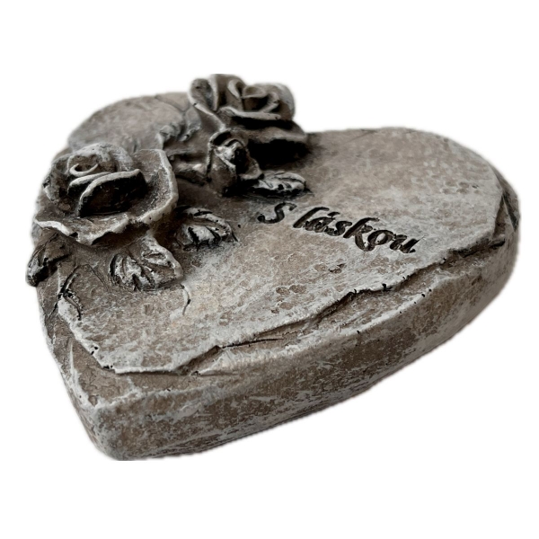 Polyresinové srdce S láskou 3 x 8 x 8 cm