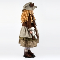 Porcelánová panenka 80cm blondýnka s kudrnatými vlásky