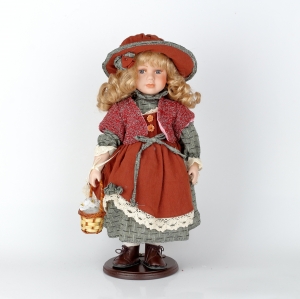 Porcelánová panenka Adina s košíčkem 42cm